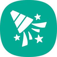 Confetti Glyph Curve Icon Design vector