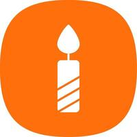 Candle Glyph Curve Icon Design vector