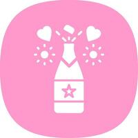 Champagne Glyph Curve Icon Design vector
