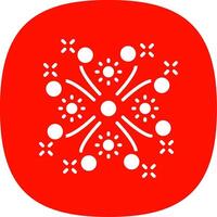 Sparkler Glyph Curve Icon Design vector