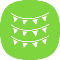 Bunting Glyph Curve Icon Design vector
