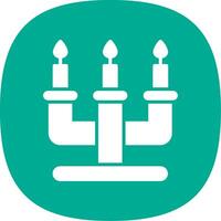Candelabra Glyph Curve Icon Design vector