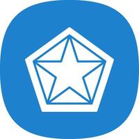 Star Pentagon Glyph Curve Icon Design vector