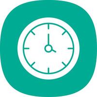 Clock Glyph Curve Icon Design vector