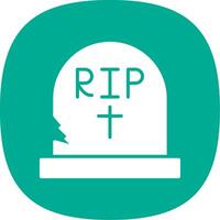 Tombstone Glyph Curve Icon Design vector