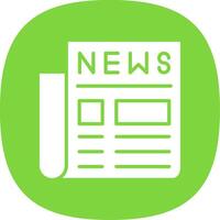 Newspaper Glyph Curve Icon Design vector