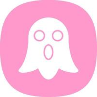 Ghost Glyph Curve Icon Design vector