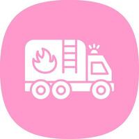 Fire Truck Glyph Curve Icon Design vector