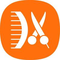 Barbershop Glyph Curve Icon Design vector