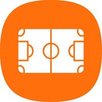 Soccer Field Glyph Curve Icon Design vector