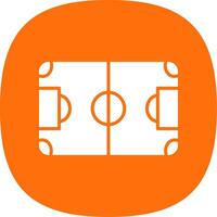 Soccer Field Glyph Curve Icon Design vector