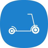 patada scooter glifo curva icono diseño vector