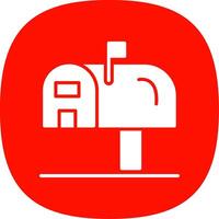 Mailbox Glyph Curve Icon Design vector