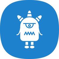Monster Glyph Curve Icon Design vector