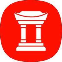 Chinatown Glyph Curve Icon Design vector