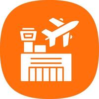 Airport Glyph Curve Icon Design vector