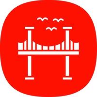 Bridge Glyph Curve Icon Design vector