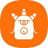 Monster Glyph Curve Icon Design vector