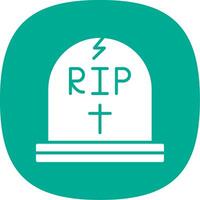 Tomb Glyph Curve Icon Design vector