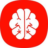 Brain Glyph Curve Icon Design vector