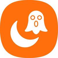 Halloween Moon Glyph Curve Icon Design vector