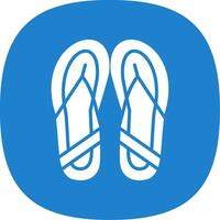 Slippers Glyph Curve Icon Design vector