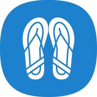 Slippers Glyph Curve Icon Design vector