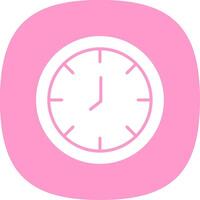 Clock Glyph Curve Icon Design vector