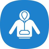 Hoodie Glyph Curve Icon Design vector