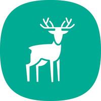 Deer Glyph Curve Icon Design vector