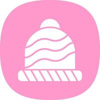 Wool Hat Glyph Curve Icon Design vector