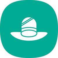 sombrero glifo curva icono diseño vector