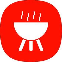 BBQ Grill Glyph Curve Icon Design vector