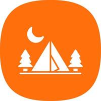 Camping Zone Glyph Curve Icon Design vector