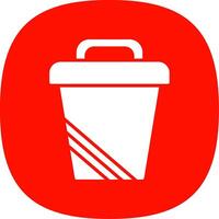 basura lata glifo curva icono diseño vector