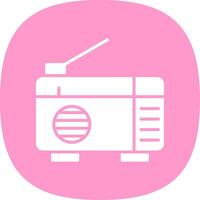 radio glifo curva icono diseño vector