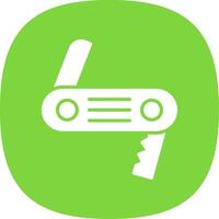 Swiss Army Knife Glyph Curve Icon Design vector