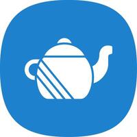 Teapot Glyph Curve Icon Design vector