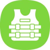 Bullet Proof Jacket Glyph Curve Icon Design vector