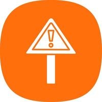 Alert Glyph Curve Icon Design vector