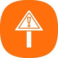 Alert Glyph Curve Icon Design vector