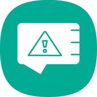 Alert Glyph Curve Icon Design vector