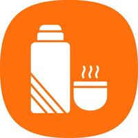 Thermos Glyph Curve Icon Design vector