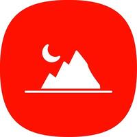 Mountain Glyph Curve Icon Design vector