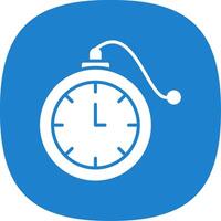 Pocket Watch Glyph Curve Icon Design vector