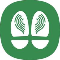 Footprint Glyph Curve Icon Design vector