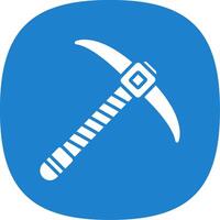 Pickaxe Glyph Curve Icon Design vector