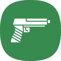 pistola glifo curva icono diseño vector