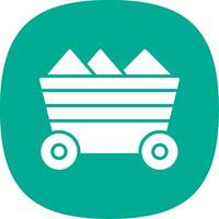 Mining Cart Glyph Curve Icon Design vector