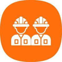 Worker Glyph Curve Icon Design vector